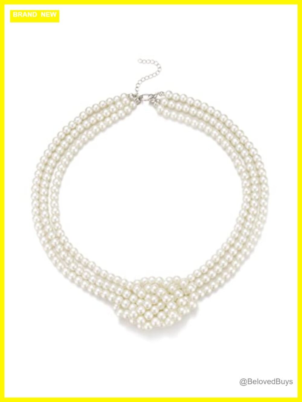 Handmade Imitation Pearl 3-Layer Knot Necklace Vintage Flapper Style